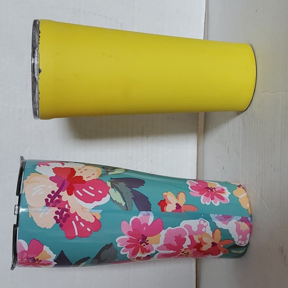 Corkcicle 24 oz Yellow  Hydraflow 30 oz Capri Floral Travel Tumbler Cold CUP - Picture 3 of 15